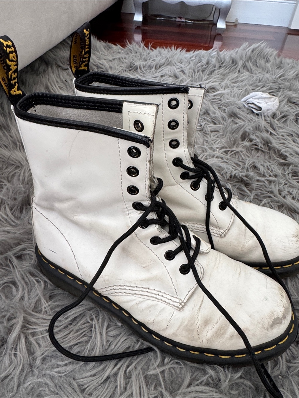 Dr. Martens 1460 White Smooth Leather Boots